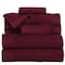 Hastings Home Ribbed 100 Percent Cotton 10 Piece Towel Set - Burgundy 338026PCI - alternate 3